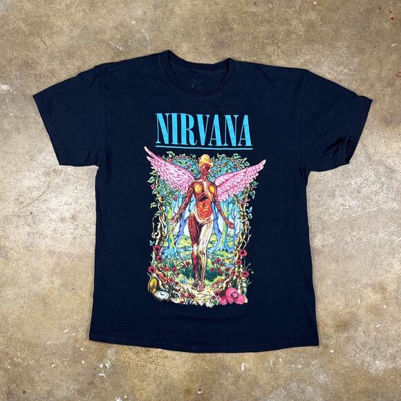 Nirvana In Utero T-Shirt‎ Unisex Adult Large Black 2016 Grunge Graphic Tee - Picture 1 of 8